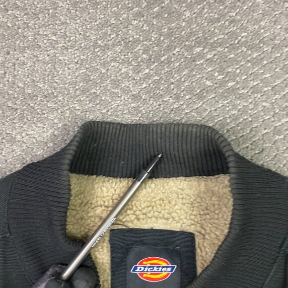 Dickies Vest Mens Large Black Duck Canvas Sherpa Lined Work Wear Utility - Picture 3 of 13